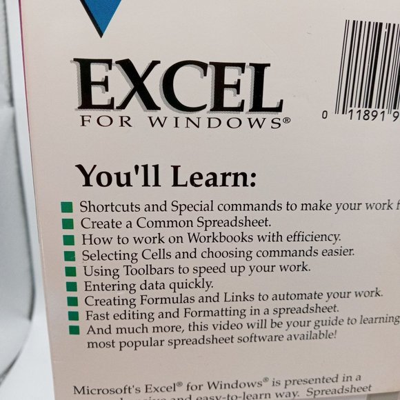 Excel For Windows VHS Floppy Video Everything You Need To Know Vintage - Picture 6 of 10